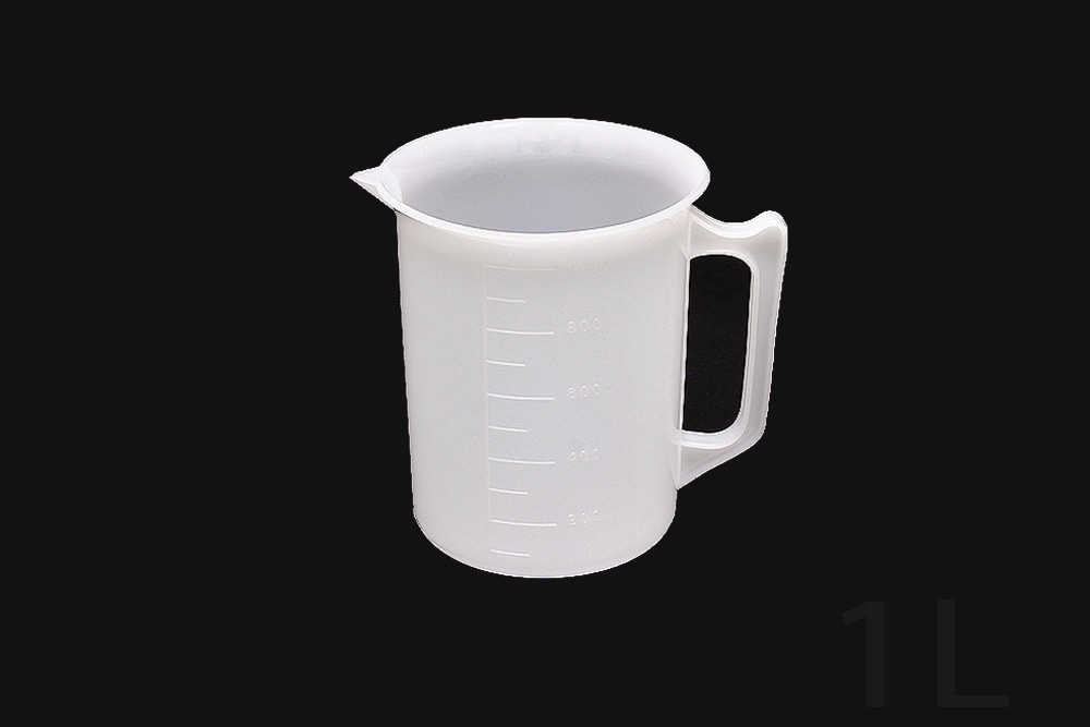 三宝 ポリエチレンビーカー 1L 片手付 目盛付 1個 (ご注文単位1個)【直送品】