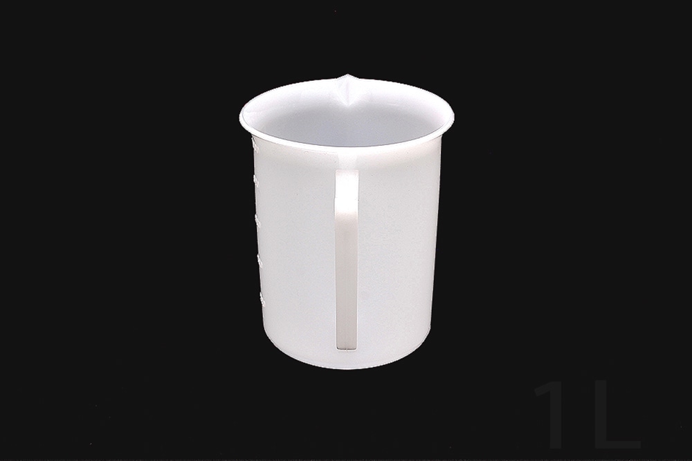 三宝 ポリエチレンビーカー 1L 片手付 目盛付 1個 (ご注文単位1個)【直送品】