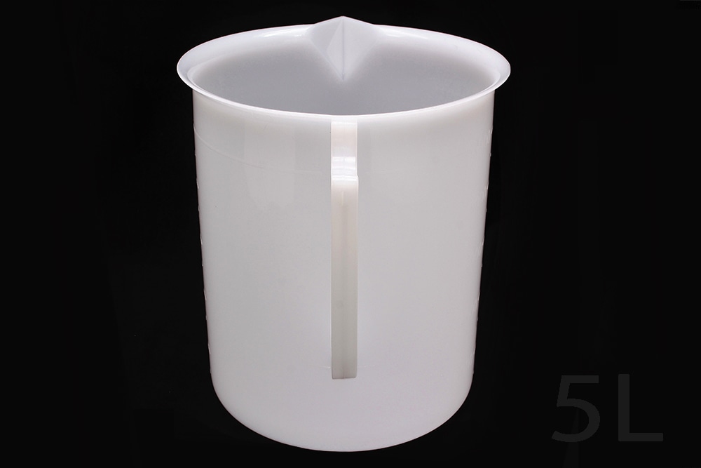 三宝 ポリエチレンビーカー 5L 片手付 目盛付 1個 (ご注文単位1個)【直送品】