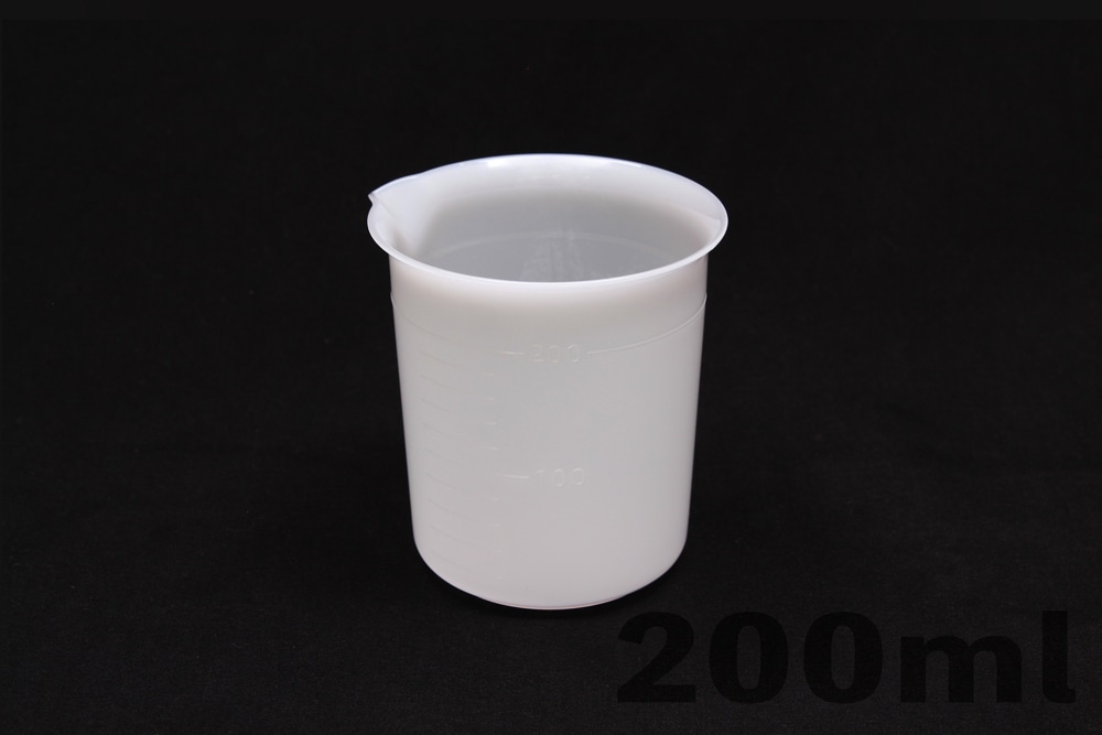 三宝 ポリエチレンビーカー 200mL 手なし 目盛付 1個 (ご注文単位1個)【直送品】