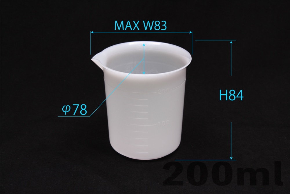 三宝 ポリエチレンビーカー 200mL 手なし 目盛付 1個 (ご注文単位1個)【直送品】