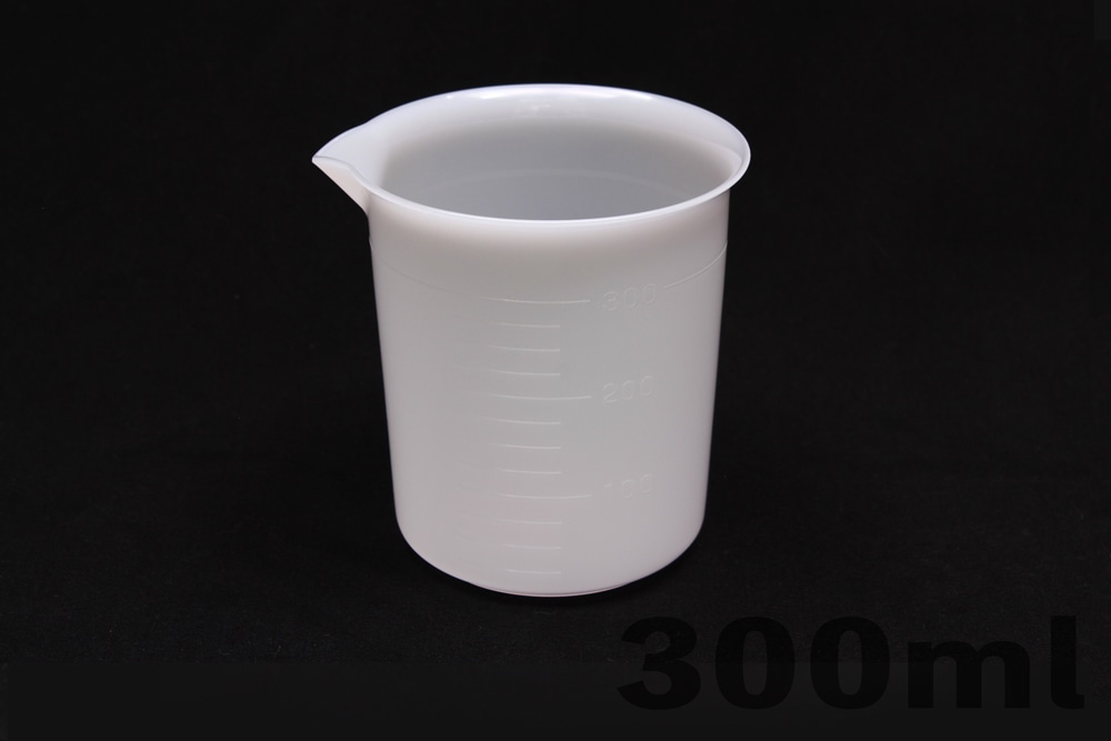 三宝 ポリエチレンビーカー 300mL 手なし 目盛付 1個 (ご注文単位1個)【直送品】