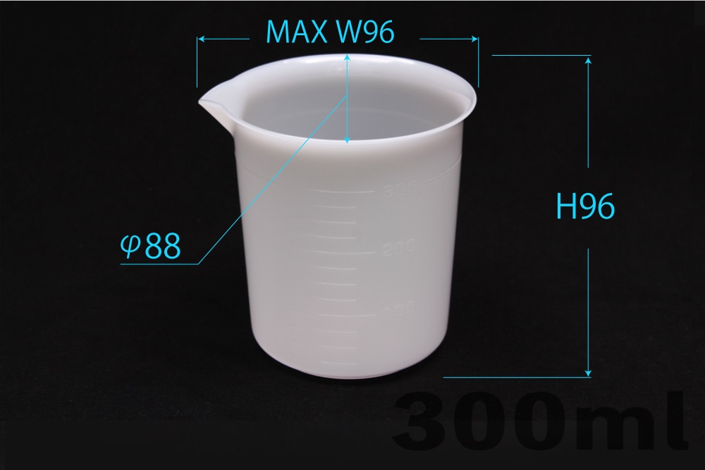 三宝 ポリエチレンビーカー 300mL 手なし 目盛付 1個 (ご注文単位1個)【直送品】
