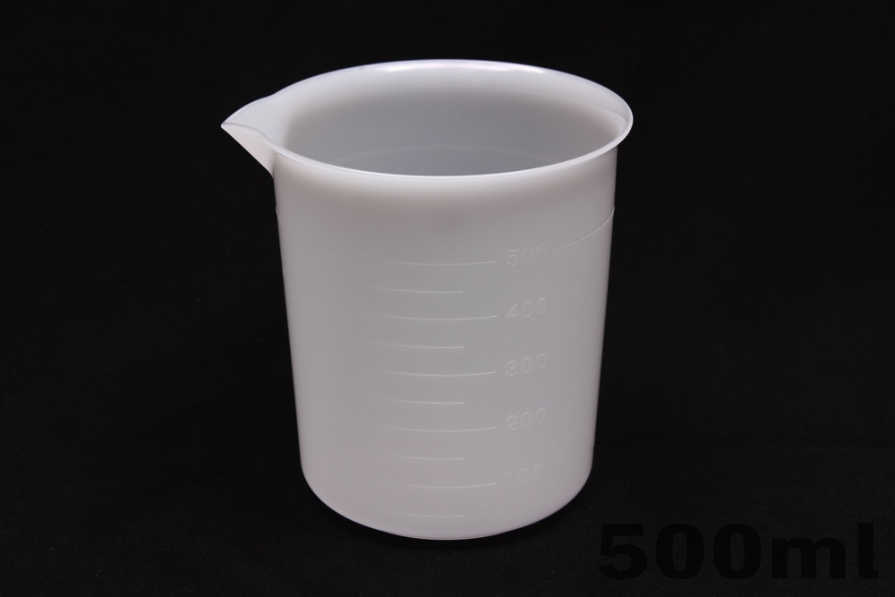 三宝 ポリエチレンビーカー 500ml 手なし 目盛付 1個 (ご注文単位1個)【直送品】