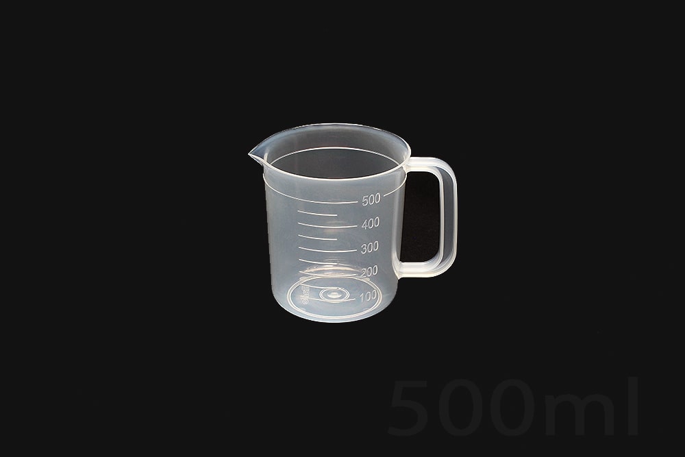 三宝 PPビーカー 500mL 手付 目盛付 1個 (ご注文単位1個)【直送品】