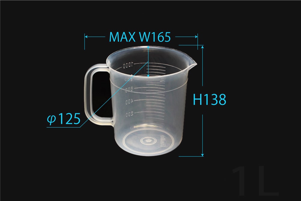 三宝 PPビーカー 1L 手付 目盛付 1個 (ご注文単位1個)【直送品】