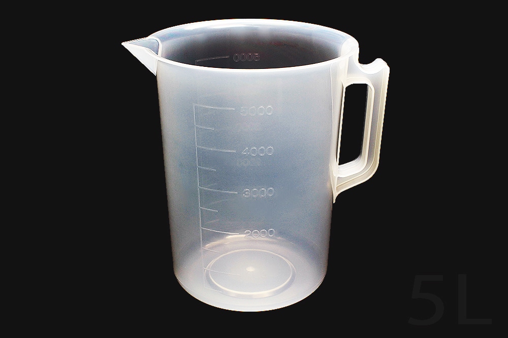 神田ゴム化学 PPビーカー 5L 手付 目盛付 1個 (ご注文単位1個)【直送品】