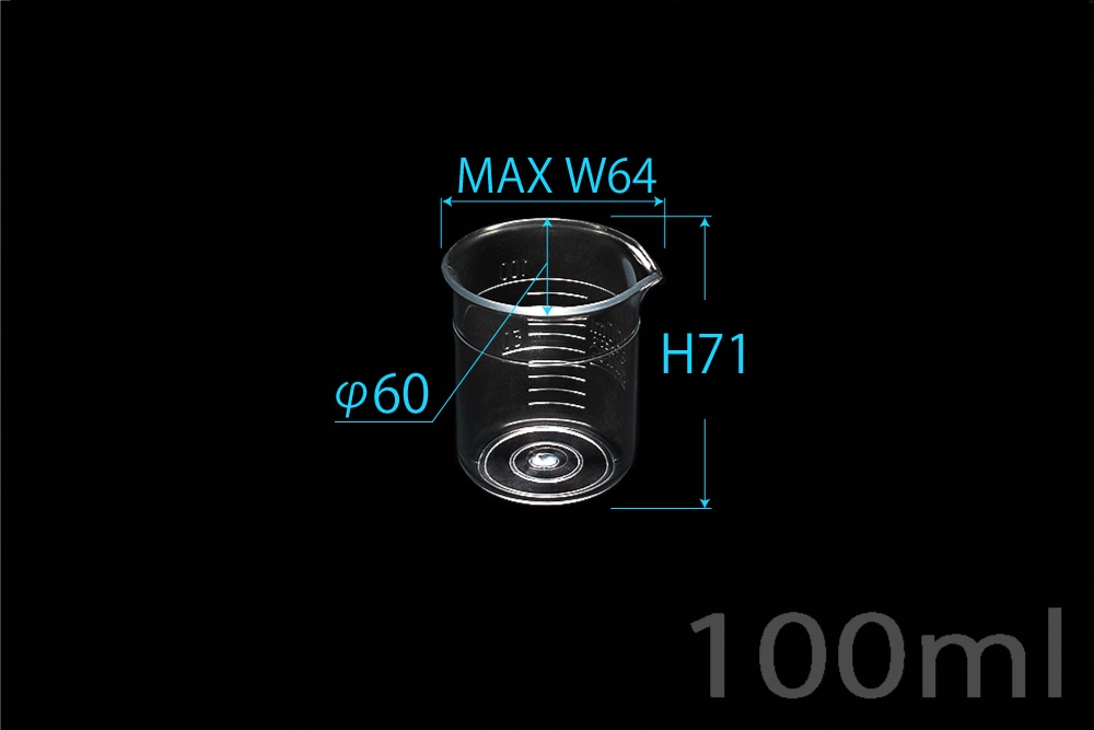 ニッコー・ハンセン TPXビーカー 100mL 手なし 目盛付 1個 (ご注文単位1個)【直送品】