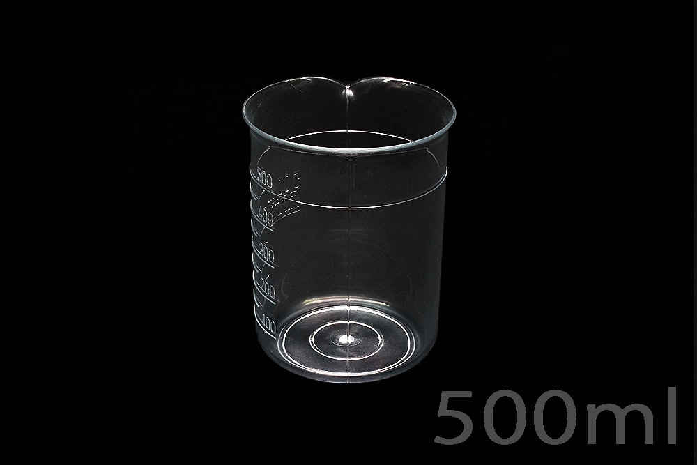 ニッコー・ハンセン TPXビーカー 500mL 手なし 目盛付 1個 (ご注文単位1個)【直送品】