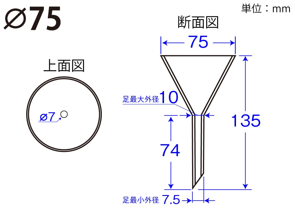 ポリロート 75φ PP 製 1個 (ご注文単位1個)【直送品】