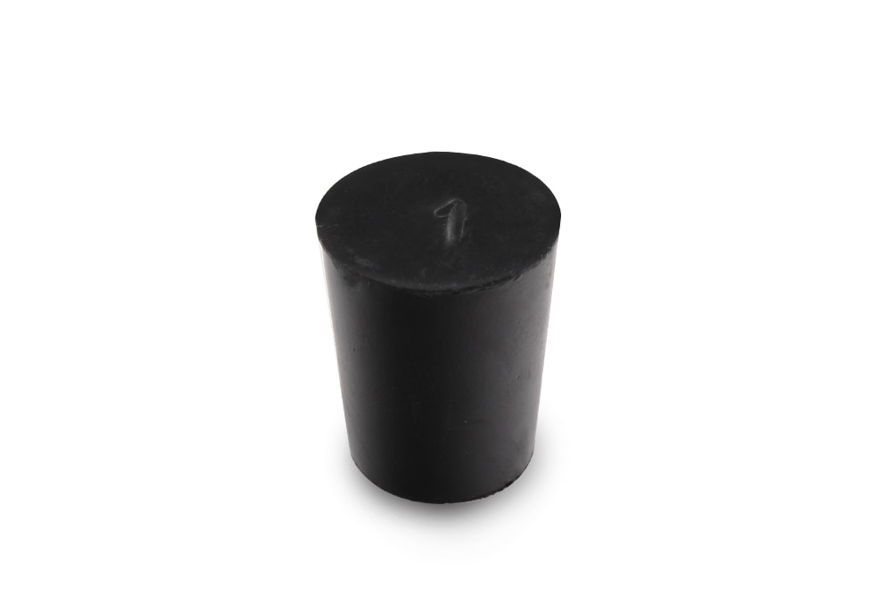 コクゴ 天然ゴム栓 黒 No1 16mm×13mm×20Hmm 1個 (ご注文単位1個)【直送品】