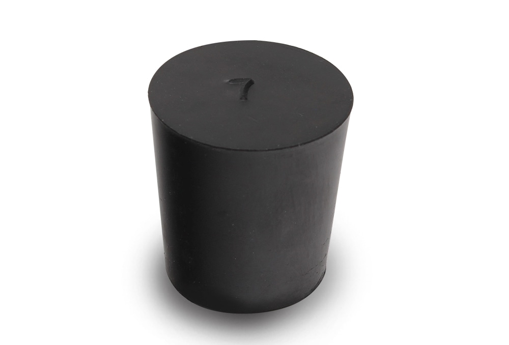 コクゴ 天然ゴム栓 黒 No7 25mm×21mm×27Hmm 1個 (ご注文単位1個)【直送品】
