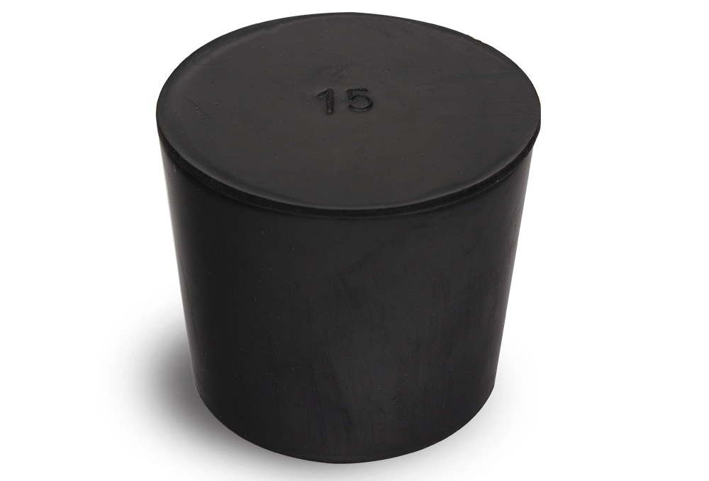 コクゴ 天然ゴム栓 黒 No15 42.5mm×37mm×37Hmm 1個 (ご注文単位1個)【直送品】