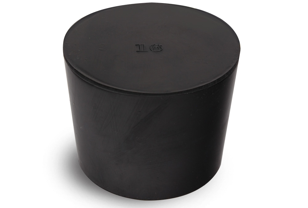 コクゴ 天然ゴム栓 黒 No16 46mm×40.5mm×36.5Hmm 1個 (ご注文単位1個)【直送品】