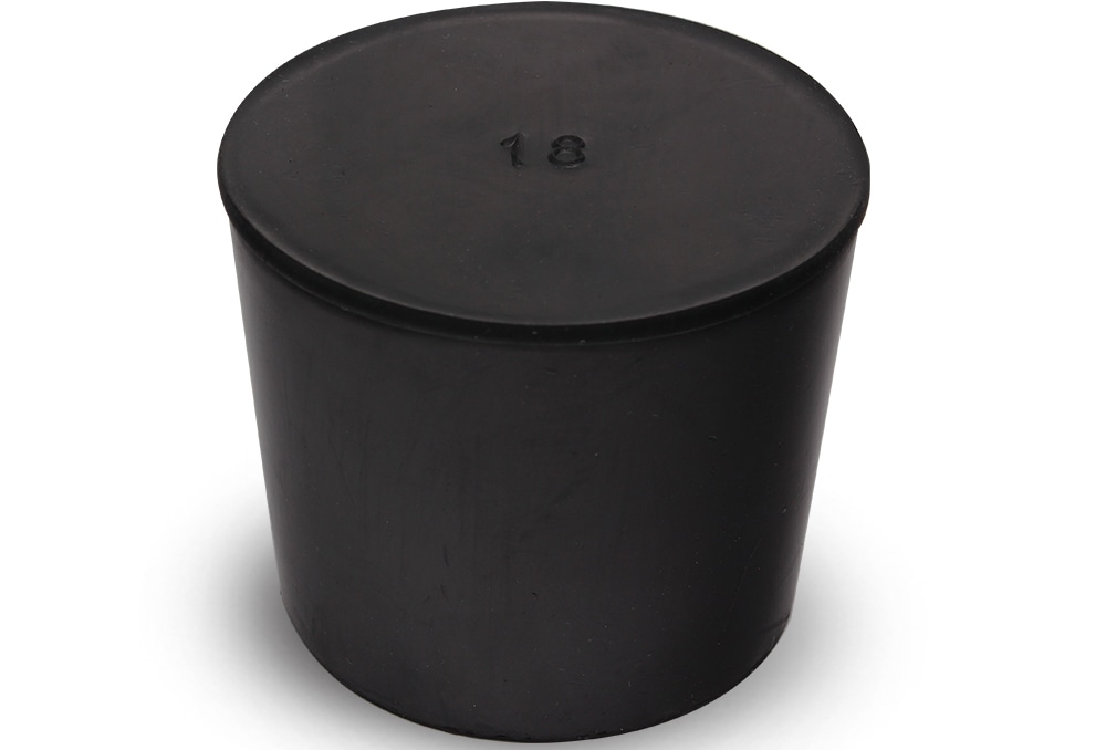 コクゴ 天然ゴム栓 黒 No18 51.5mm×45.5mm×43.5Hmm 1個 (ご注文単位1個)【直送品】