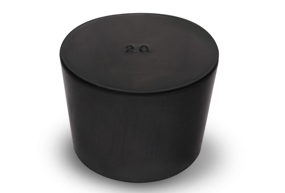 コクゴ 天然ゴム栓 黒 No20 58mm×51.5mm×44Hmm 1個 (ご注文単位1個)【直送品】