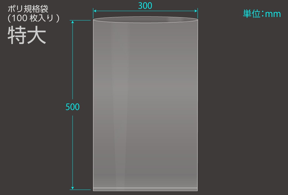 エヌプラン ポリ規格袋 特大 0.04×300×500mm （100枚入) 1個 (ご注文単位1個)【直送品】