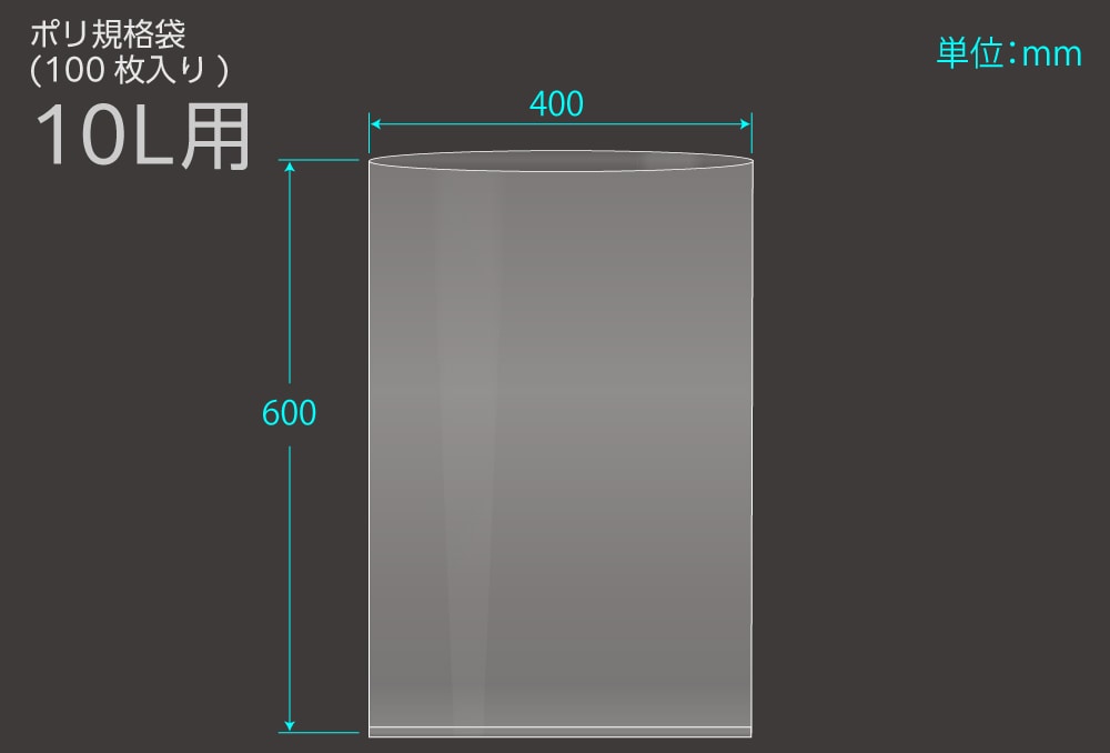 エヌプラン ポリ規格袋 10L用 0.03×400×600mm （100枚入) 1個 (ご注文単位1個)【直送品】