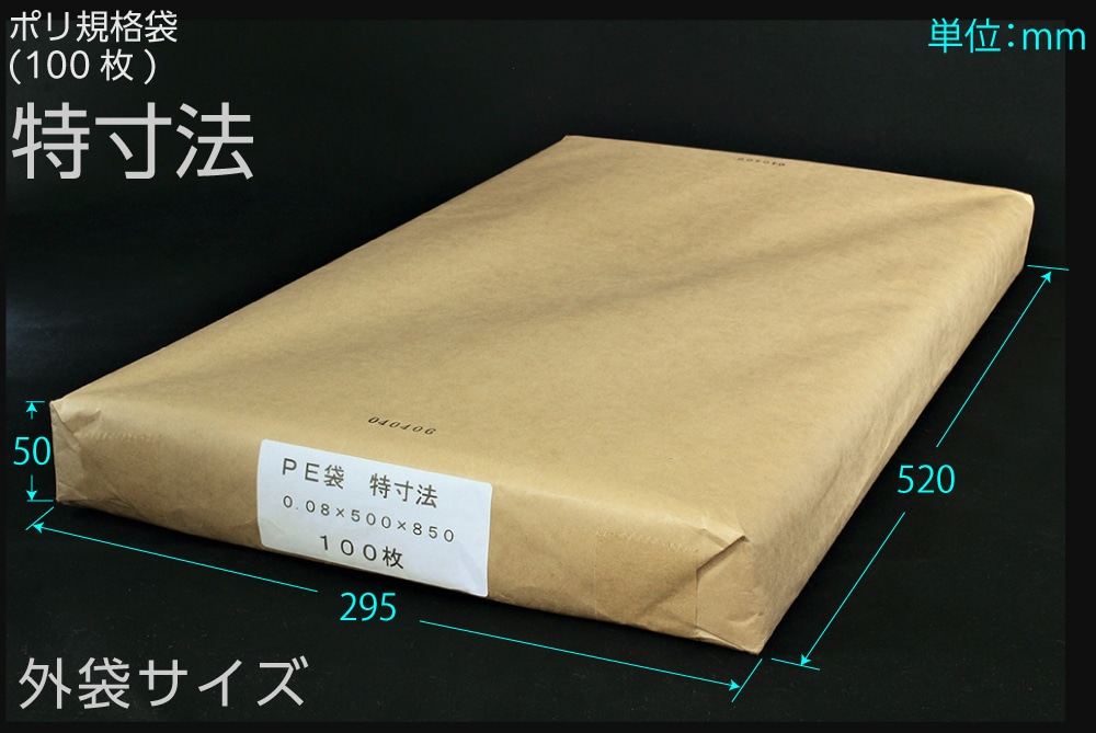 エヌプラン ポリ規格袋 特寸法 0.08×500×850mm （100枚入) 1個 (ご注文単位1個)【直送品】
