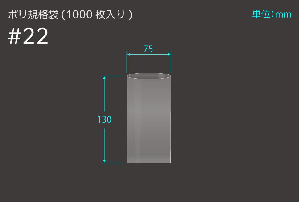 エヌプラン ポリ規格袋 ＃22 0.1×75×130mm （1000枚入) 1個 (ご注文単位1個)【直送品】