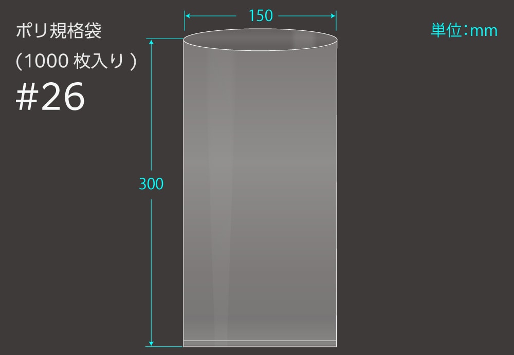 エヌプラン ポリ規格袋 #26 0.1×150×300mm (1000枚入) 1個 (ご注文単位1個)【直送品】