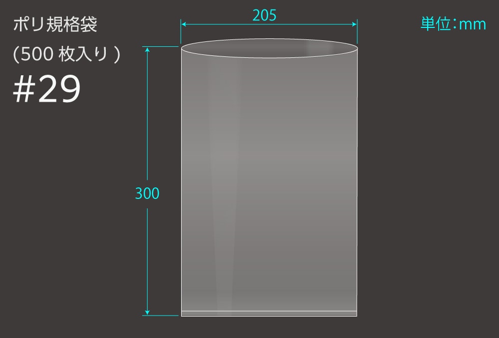 エヌプラン ポリ規格袋 #29 0.1×205×300mm (500枚入) 1個 (ご注文単位1個)【直送品】