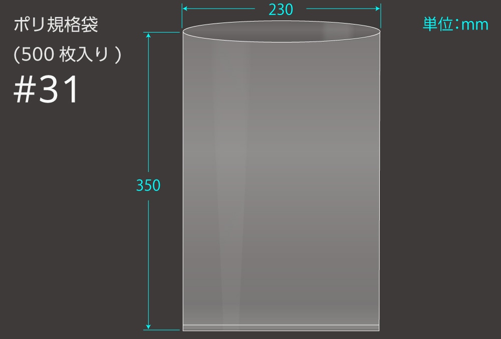 エヌプラン ポリ規格袋 #31 0.1×230×350mm (500枚入) 1個 (ご注文単位1個)【直送品】