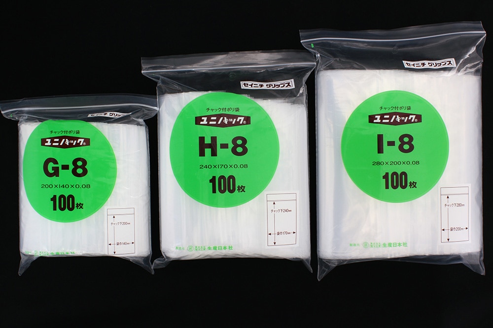 ユニパック(透明) H-8 240×170mm 0.08mm厚 (100枚入) 1個 (ご注文単位1個)【直送品】