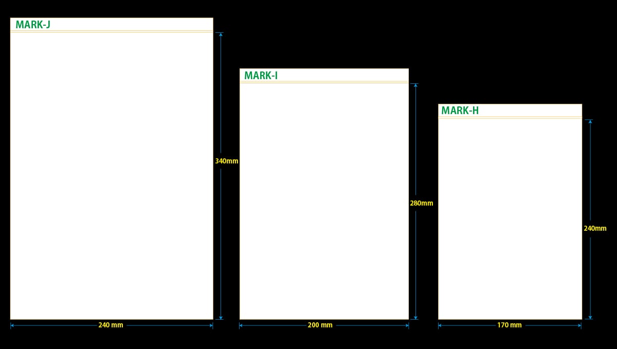 ユニパックマーク(透明) I 280×200mm 0.04mm厚 (100枚入) 1個 (ご注文単位1個)【直送品】