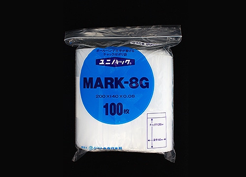 ユニパックマーク(透明) 8G 200×140mm×0.08mm厚 （100枚入) 1個 (ご注文単位1個)【直送品】