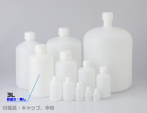 PE細口瓶 白 3L 1本 (ご注文単位1本)【直送品】