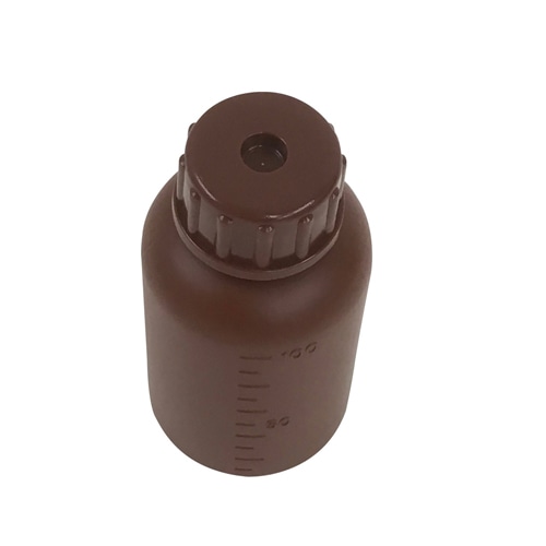 PE細口瓶 茶 100mL 1本 (ご注文単位1本)【直送品】