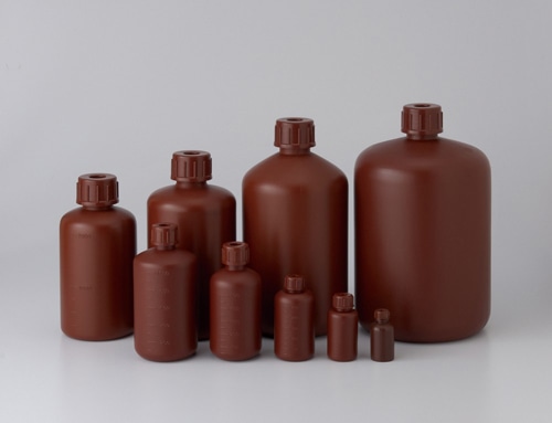 PE細口瓶 茶 500mL （24本入） 1箱 (ご注文単位1箱)【直送品】