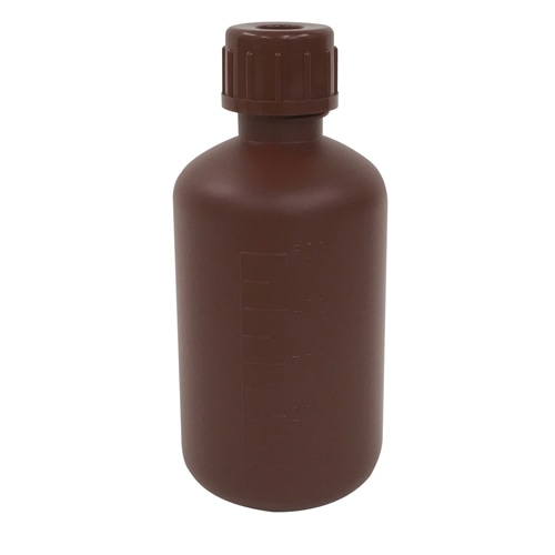 PE細口瓶 茶 500mL 1本 (ご注文単位1本)【直送品】