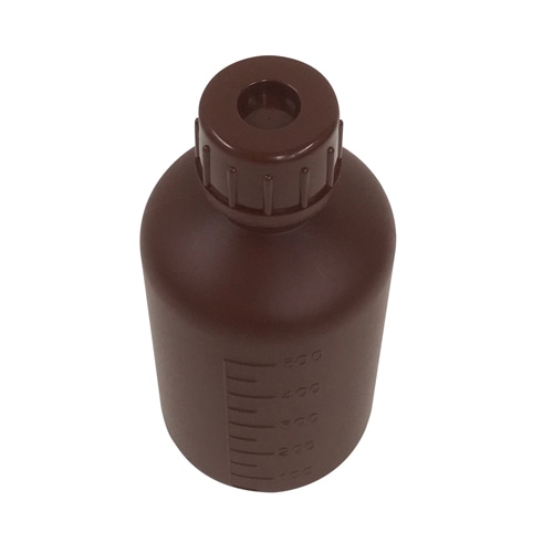 PE細口瓶 茶 500mL 1本 (ご注文単位1本)【直送品】