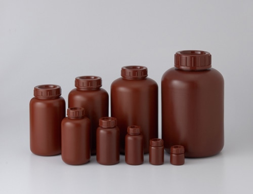 PE広口瓶 茶 500mL （24本入） 1箱 (ご注文単位1箱)【直送品】