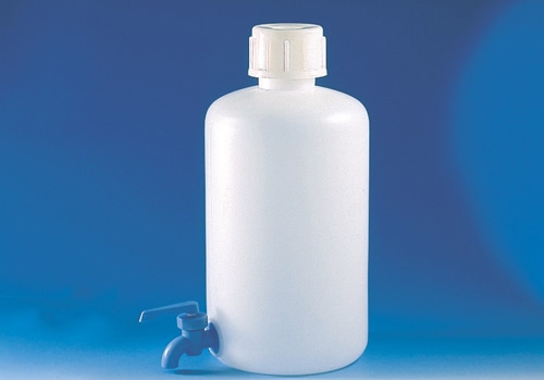 ポリ（PE）コック付瓶 下口瓶 細口 20L 1本 (ご注文単位1本)【直送品】