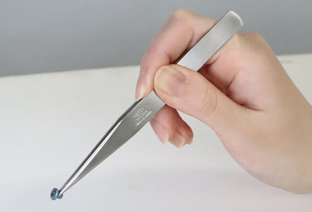 精密作業用ピンセット 精密ピンセット K-1AA 130mm ステンレス(010001) 1個 (ご注文単位1個)【直送品】