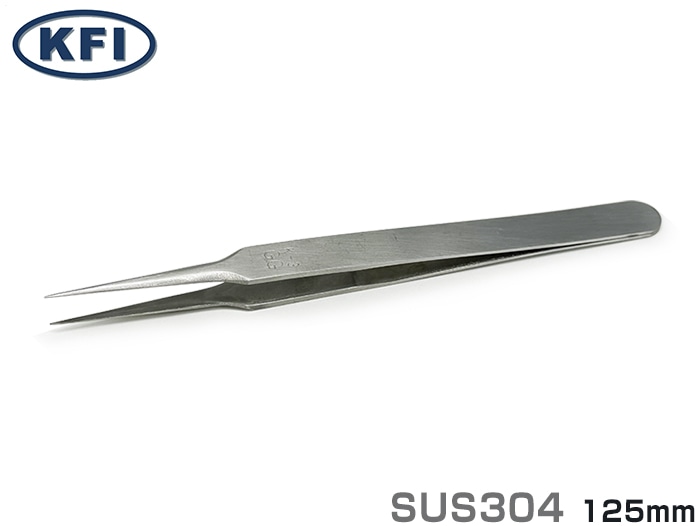 精密作業用ピンセット 精密ピンセット K-3 GG 125mm ステンレス(030001) 1個 (ご注文単位1個)【直送品】