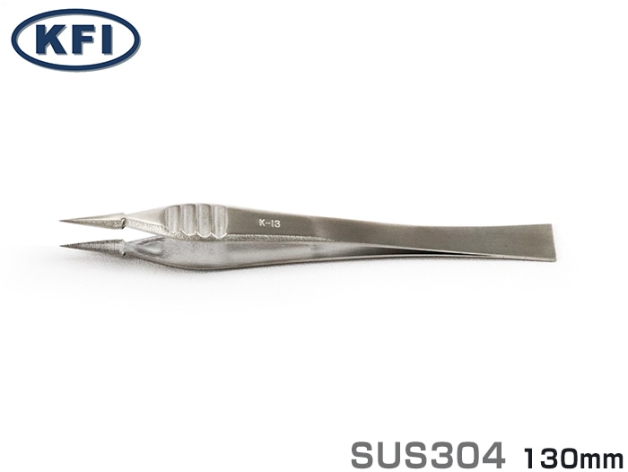 医療機器認可ピンセット 精密ピンセット K-13 とげ抜き 13mm ステンレス(130001) 1個 (ご注文単位1個)【直送品】