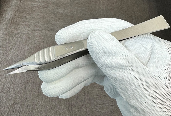 医療機器認可ピンセット 精密ピンセット K-13 とげ抜き 13mm ステンレス(130001) 1個 (ご注文単位1個)【直送品】