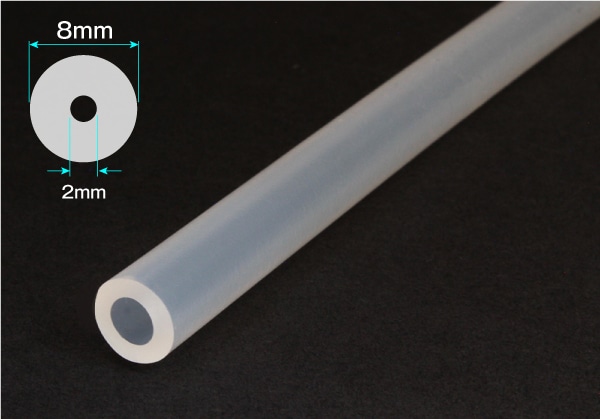 タイガースポリマー シリコンゴムチューブ 2mm×8mm カット品 1個 (ご注文単位1個)【直送品】