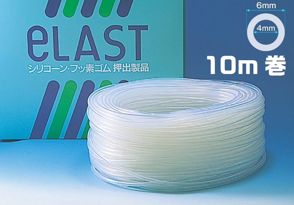 タイガースポリマー シリコンゴムチューブ 4mm×6mm （10m巻） 1個 (ご注文単位1個)【直送品】