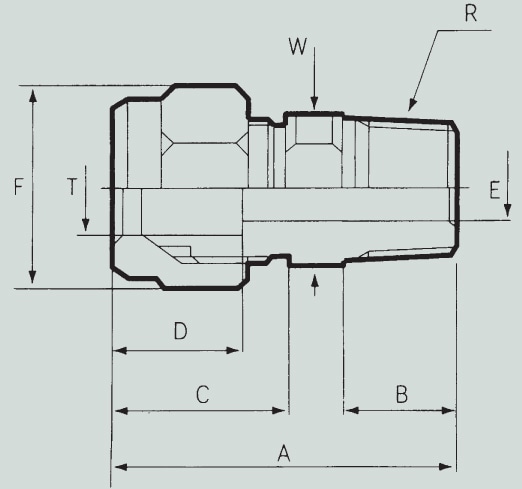 フロウェル F-LOCK30チューブフィッティングMC 30-6MC2-C 1個 (ご注文単位1個)【直送品】
