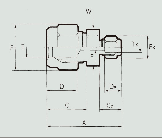 フロウェル F-LOCK30チューブフィッティングRU 30-8RU4-C 1個 (ご注文単位1個)【直送品】