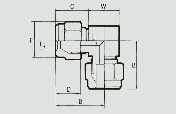 フロウェル F-LOCK30チューブフィッティングUE 30-6UE-C 1個 (ご注文単位1個)【直送品】