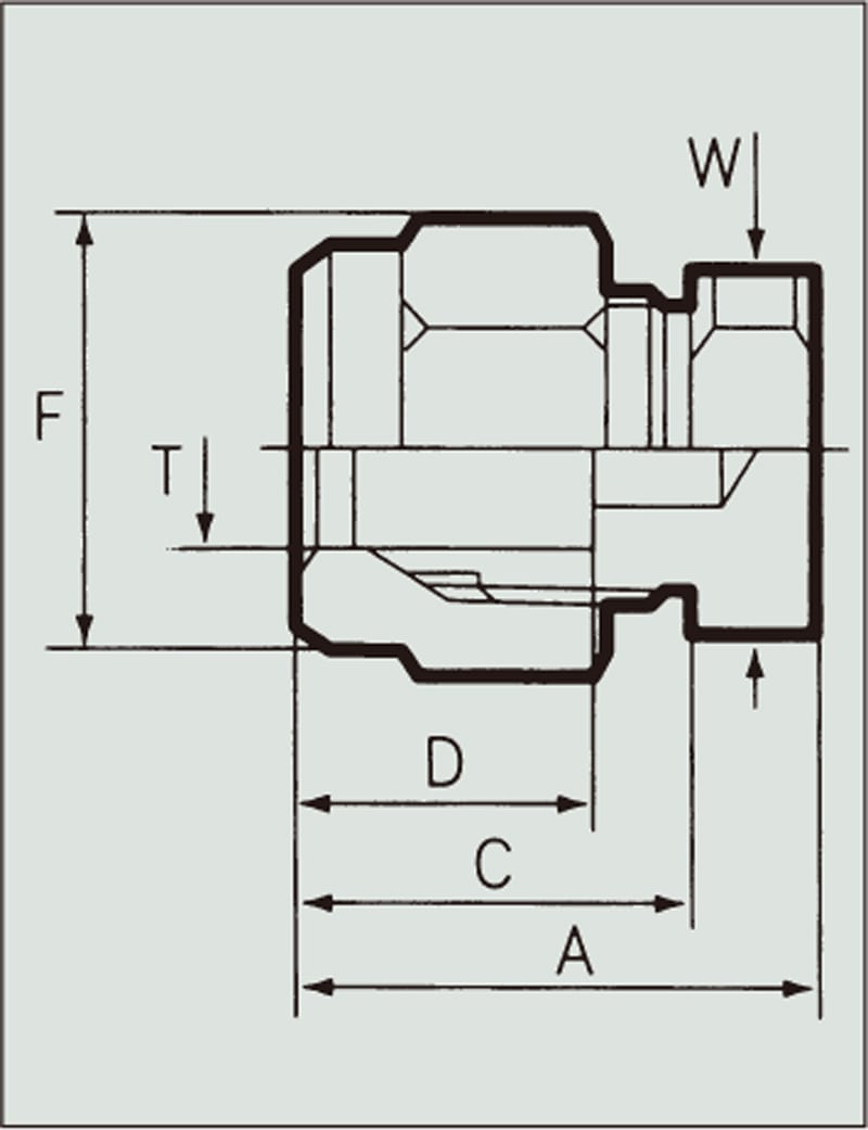 フロウェル F-LOCK30チューブフィッティングCP  30-6CP-C 1個 (ご注文単位1個)【直送品】