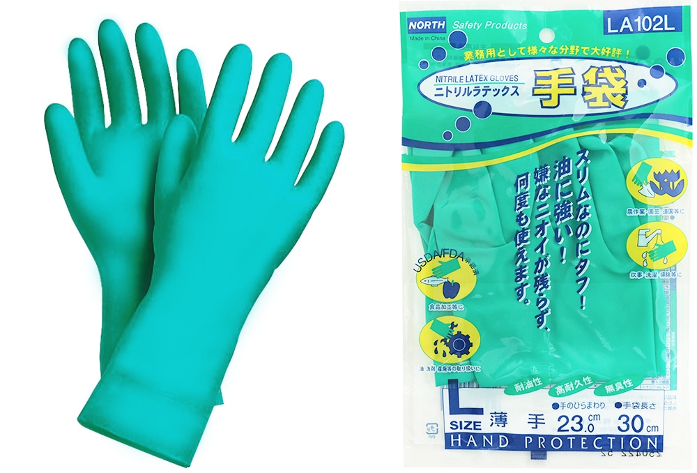 クレトイシ ニトリルラテックス手袋 LA102 L 1個 (ご注文単位1個)【直送品】