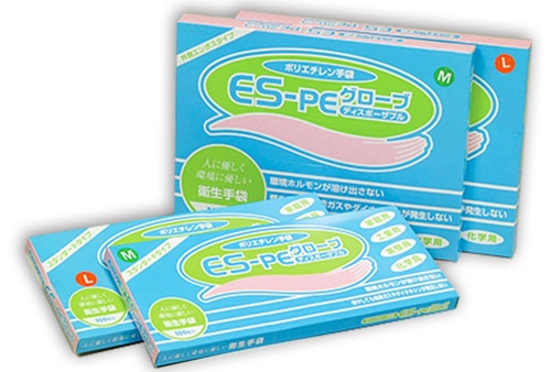 ES-PEグローブ 外側エンボスタイプ M(100枚入) 1箱 (ご注文単位1箱)【直送品】