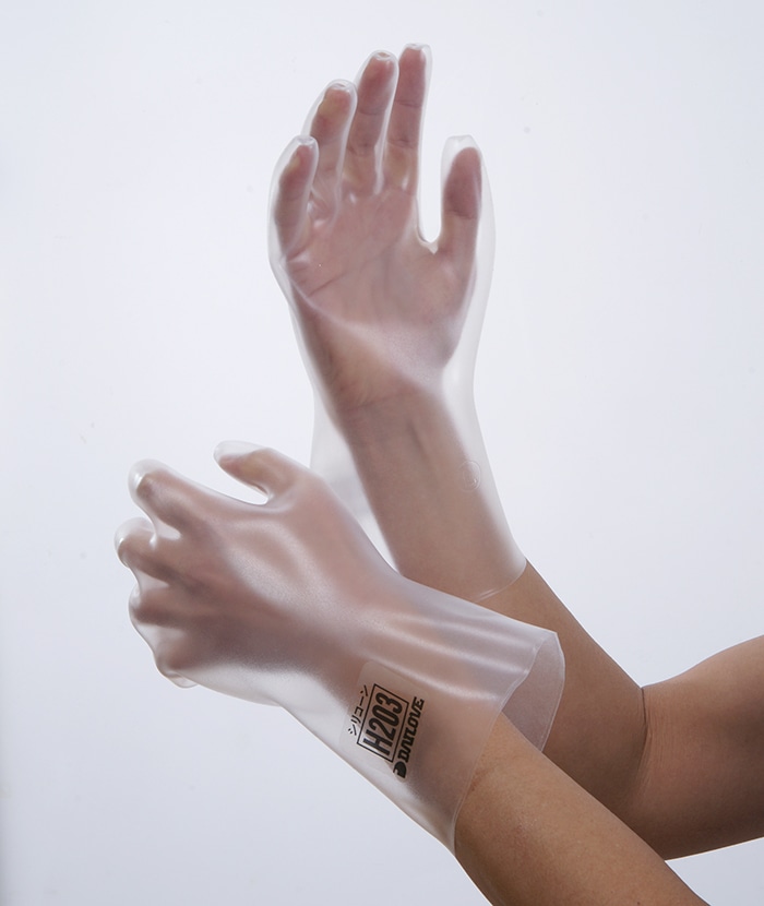 ダイヤゴム ダイローブ耐溶剤用手袋 H203 M（薄手） 1個 (ご注文単位1個)【直送品】